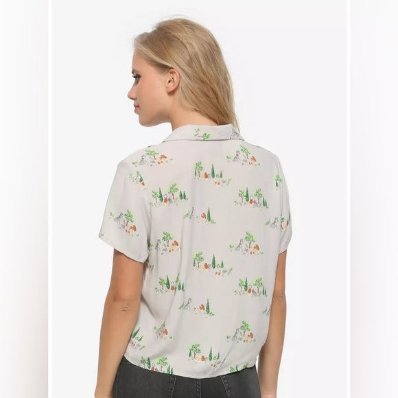 DISNEY OUR UNIVERSE LADY & THE TRAMP Women’s Tie-Front TOP! Dogs Movie Classic - Picture 2 of 8